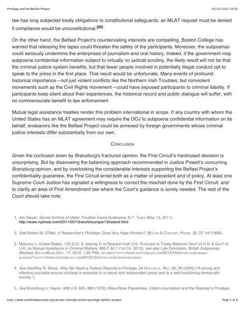 Privilege and the Belfast Project5