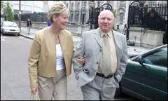 Billy Stobie and his girlfriend, Lorraine Graham outside Belfast law courts not long before his murder.