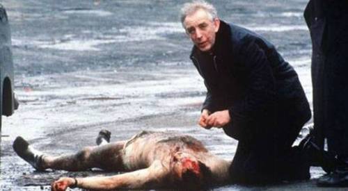 Fr. Alec Reid - Bloodstains on his face were from attempts to give mount-to-mouth resuscitation