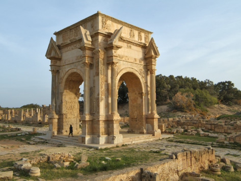 Arch of Septimus Severus, Roman consul who made Leptis Magna one of the great cities of the Roman empire
