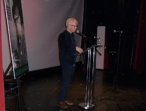 Larry Kirwin, formerly of Black 47 gave a moving version of 'The Patriot Game' at Sandy's memorial