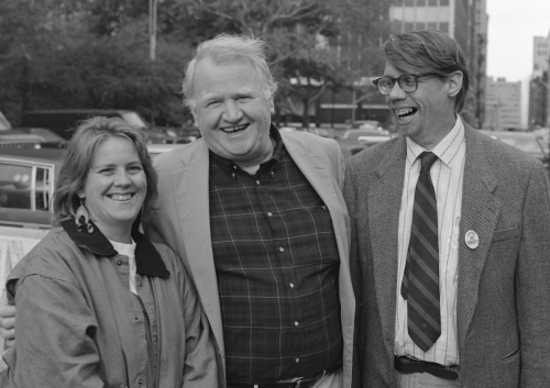 Mary Ann Wadden with Sandy and Malachy McCourt who also attended the memorial