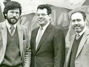 Peter King meets Gerry Adams and Danny Morrison in Belfast in 1984
